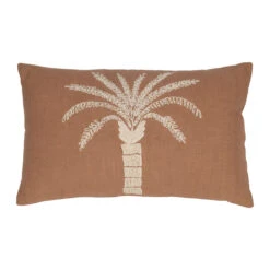 Housse De Coussin Brodée En Coton Terracotta 50x30cm - Nomadea