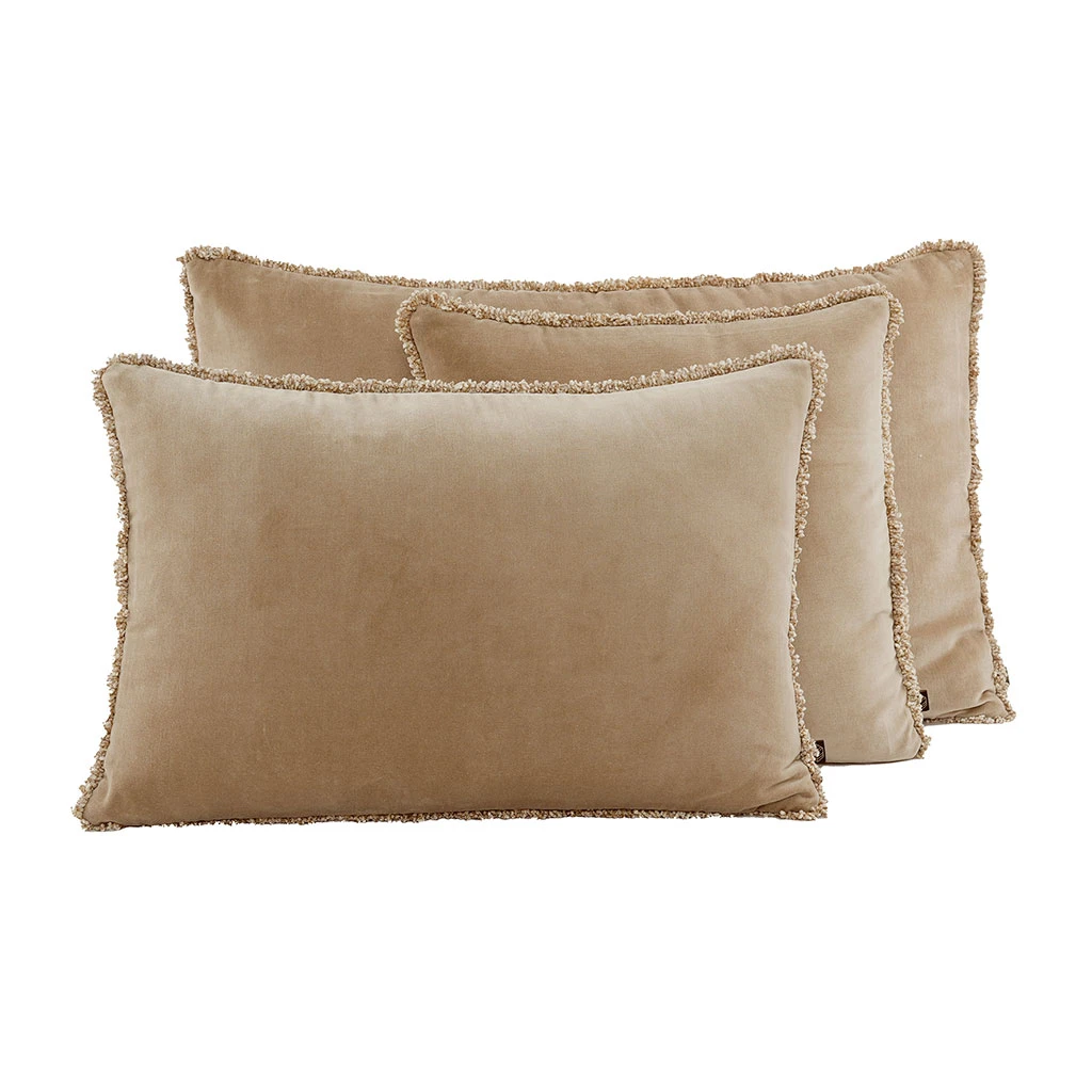 Housse De Coussin En Coton Beige 45x45cm - Kobe 3 Housse De Coussin En Coton Beige 45x45cm - Kobe