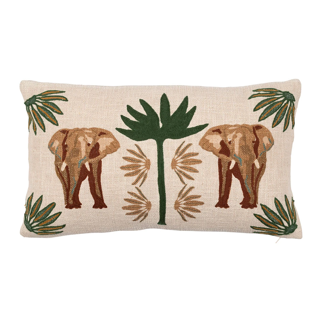 Housse De Coussin En Coton Beige Et Multicolore 50x30cm - Somptua 3 Housse De Coussin En Coton Beige Et Multicolore 50x30cm - Somptua