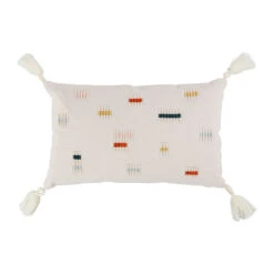 Housse De Coussin En Coton Brodée Multicolore 50x30cm - Patchuca