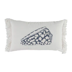 Housse De Coussin En Coton Cauri Bleu Marine 50x30cm - Bord De Mer
