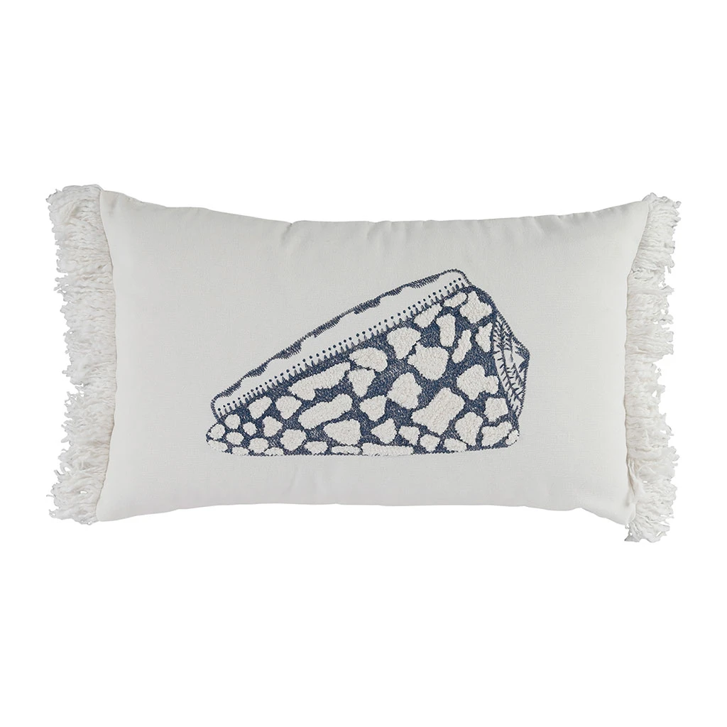 Housse De Coussin En Coton Cauri Bleu Marine 50x30cm - Bord De Mer 3 Housse De Coussin En Coton Cauri Bleu Marine 50x30cm - Bord De Mer