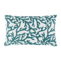 Housse De Coussin En Coton Corail Turquoise 50x30cm - Estran
