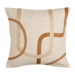 Housse De Coussin En Coton écru Et Terracotta 45x45cm - Organic