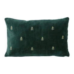 Housse De Coussin En Coton Vert Foncé 50x30cm - Mon Sapin