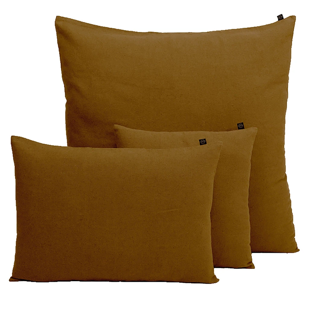 Housse De Coussin En Lin Et Coton Gold 80x80cm - Figari 3 Housse De Coussin En Lin Et Coton Gold 80x80cm - Figari