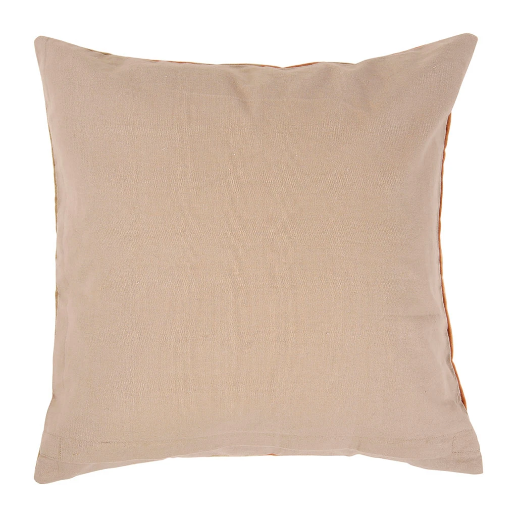 Housse De Coussin En Velours Coton Rayé écru Et Terracotta 45x45cm - Klosen 4 Housse De Coussin En Velours Coton Rayé écru Et Terracotta 45x45cm - Klosen – Image 2