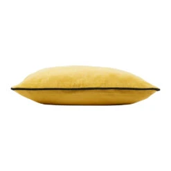 Housse De Coussin En Velours De Coton Moutarde 45x45cm - Velvetin -Magasin De Literie housse de coussin en velours de coton moutarde 45x45cm velvetin 38043 38043 DET02 WEB 1