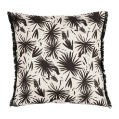 Housse De Coussin Feuilles Palmier Noir 45x45cm - Palmea