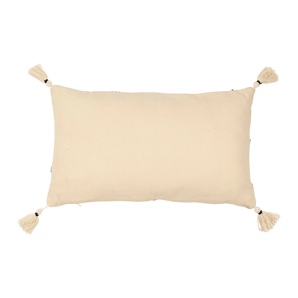 Housse De Coussin Rectangulaire Visage Brodée écru, Brun Et Noir 50x30cm - Terre Brulée 5 Housse De Coussin Rectangulaire Visage Brodée écru, Brun Et Noir 50x30cm - Terre Brulée – Image 3