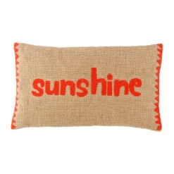 Housse De Coussin Sunshine En Coton Et Jute Naturel Corail 50x30cm - Seguia