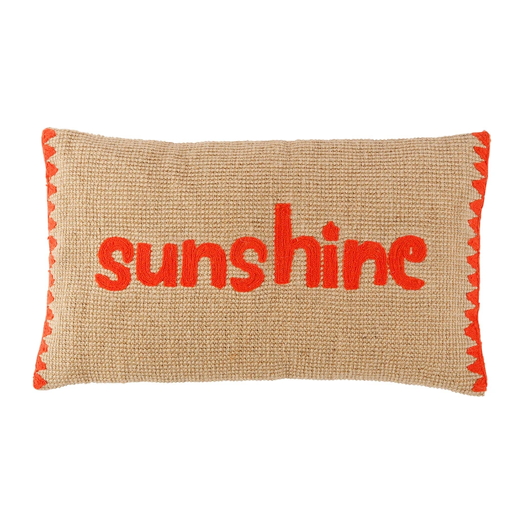 Housse De Coussin Sunshine En Coton Et Jute Naturel Corail 50x30cm - Seguia 3 Housse De Coussin Sunshine En Coton Et Jute Naturel Corail 50x30cm - Seguia