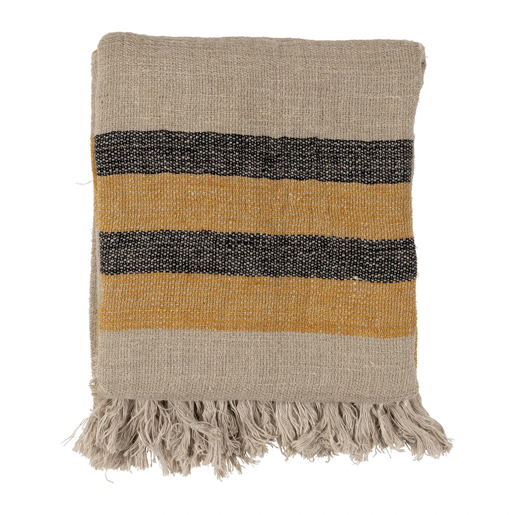 Jeté De Lit En Lin Safran 170x130cm - Hemlin 3 Jeté De Lit En Lin Safran 170x130cm - Hemlin