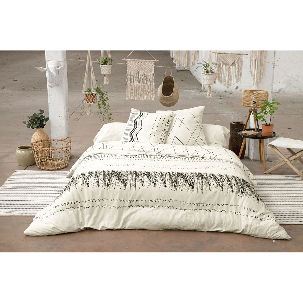 Housse De Couette 240x220 Cm Et 2 Taies D'oreiller 60x60cm Berbère - Gaia 5 Housse De Couette 240x220 Cm Et 2 Taies D'oreiller 60x60cm Berbère - Gaia – Image 3