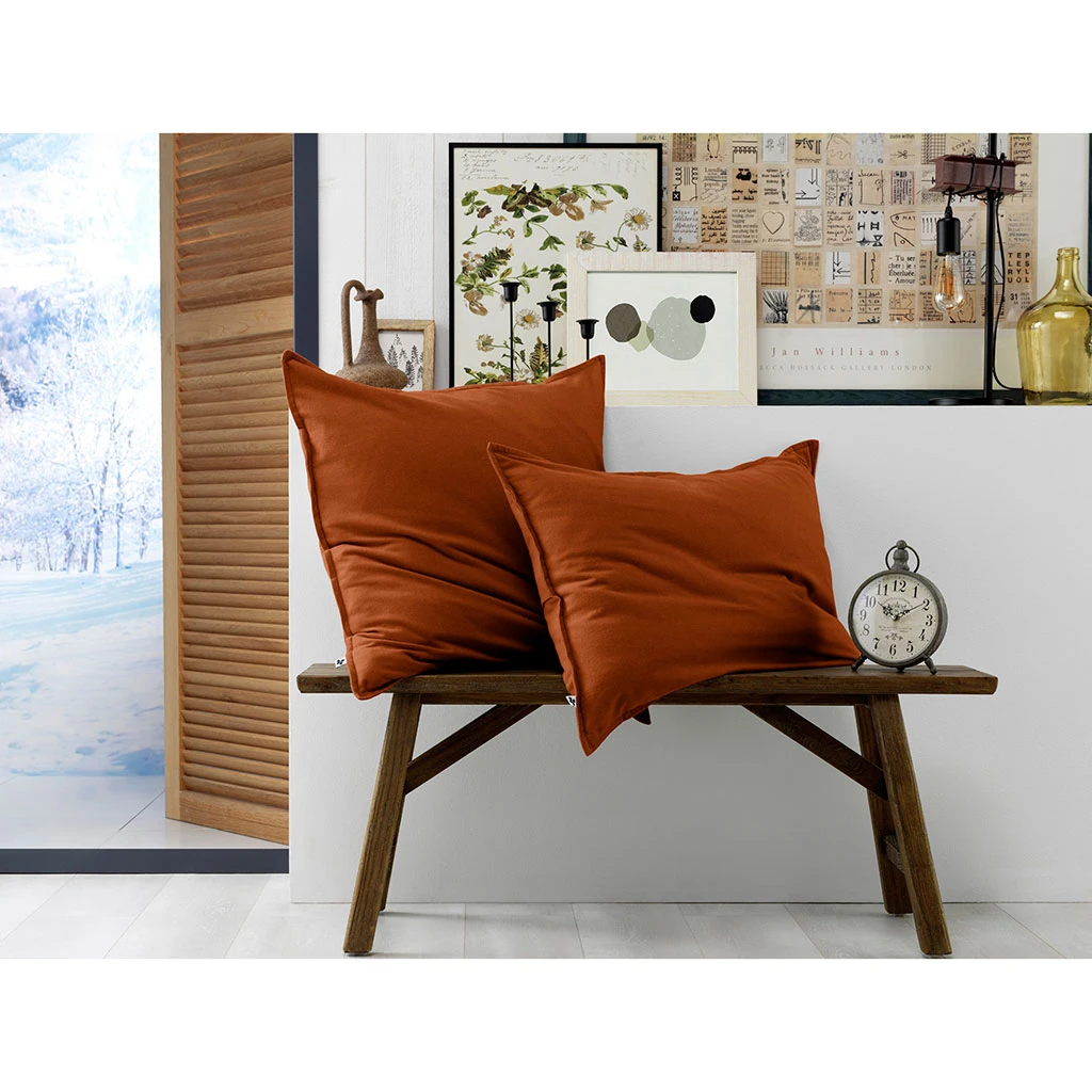 Taie D'oreiller En Flanelle Tomette 50x70cm - Candice 3 Taie D'oreiller En Flanelle Tomette 50x70cm - Candice