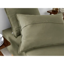 Taie D'oreiller En Flanelle Romarin 63x63cm - Candice 10 Taie D'oreiller En Flanelle Romarin 63x63cm - Candice -Magasin De Literie taie d oreiller 63x63cm flanelle unie candice romarin 658925 658925 FRN03 WEB 1