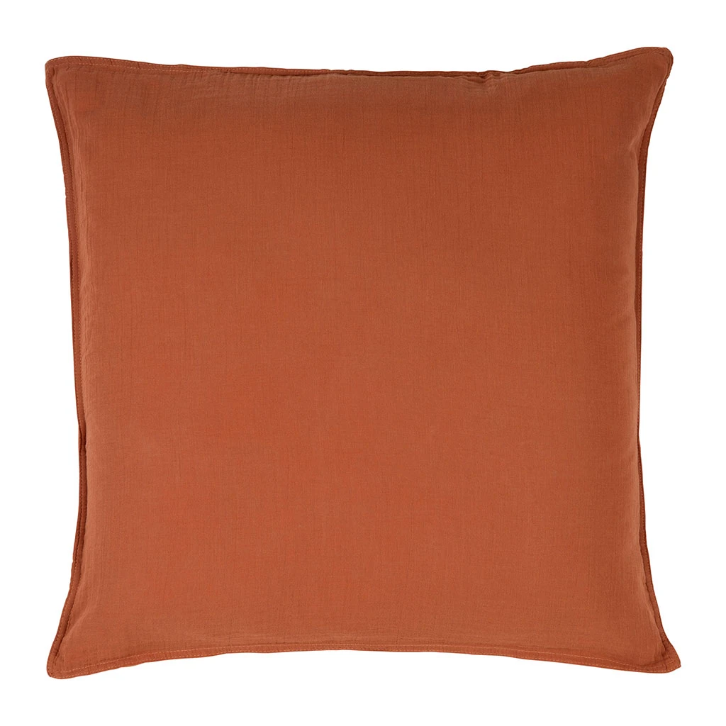 Taie D'oreiller En Coton Terre Brulée 65x65cm - Dili 3 Taie D'oreiller En Coton Terre Brulée 65x65cm - Dili