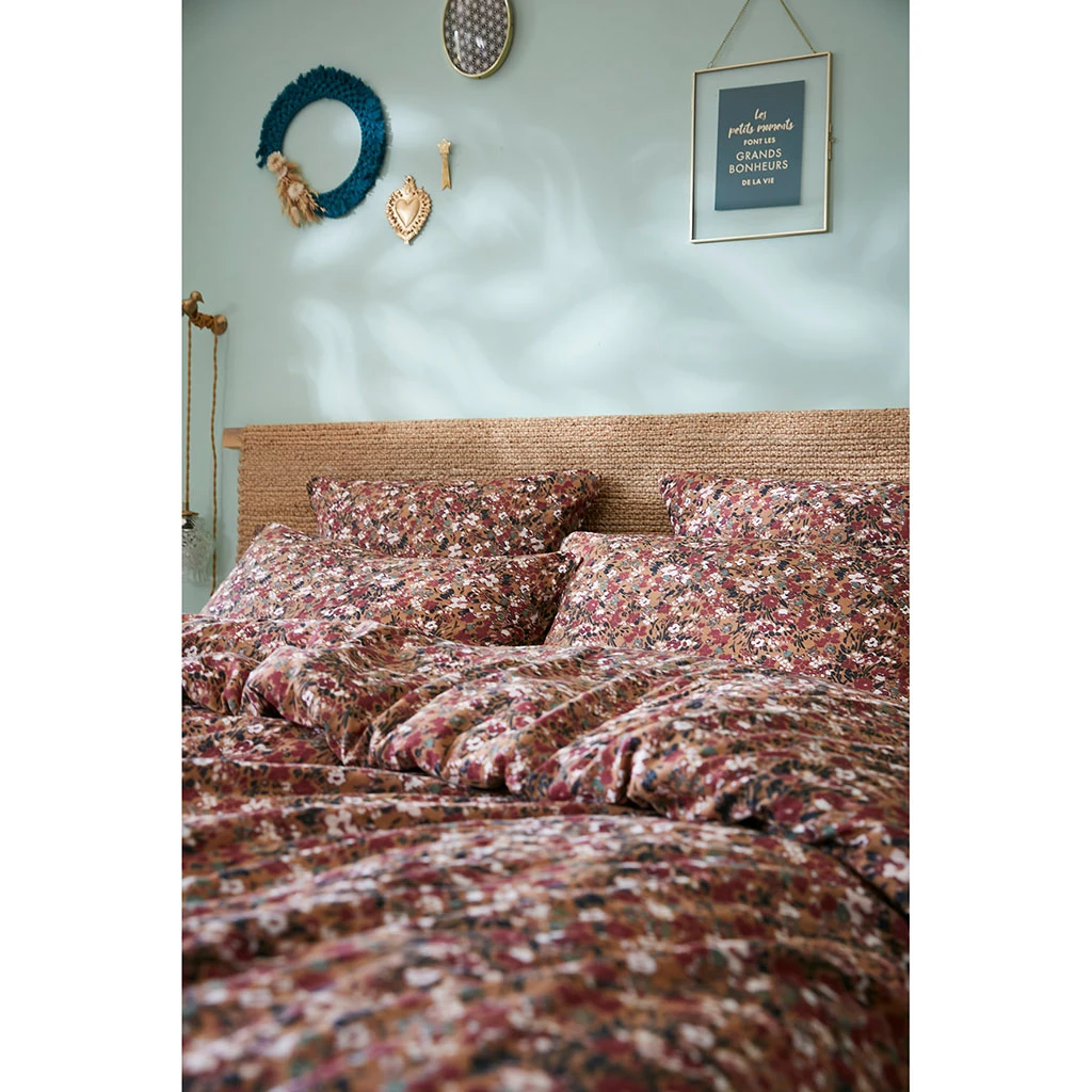 Taie D'oreiller En Gaze De Coton Imprimée Camel 50x70cm - Capucine 3 Taie D'oreiller En Gaze De Coton Imprimée Camel 50x70cm - Capucine